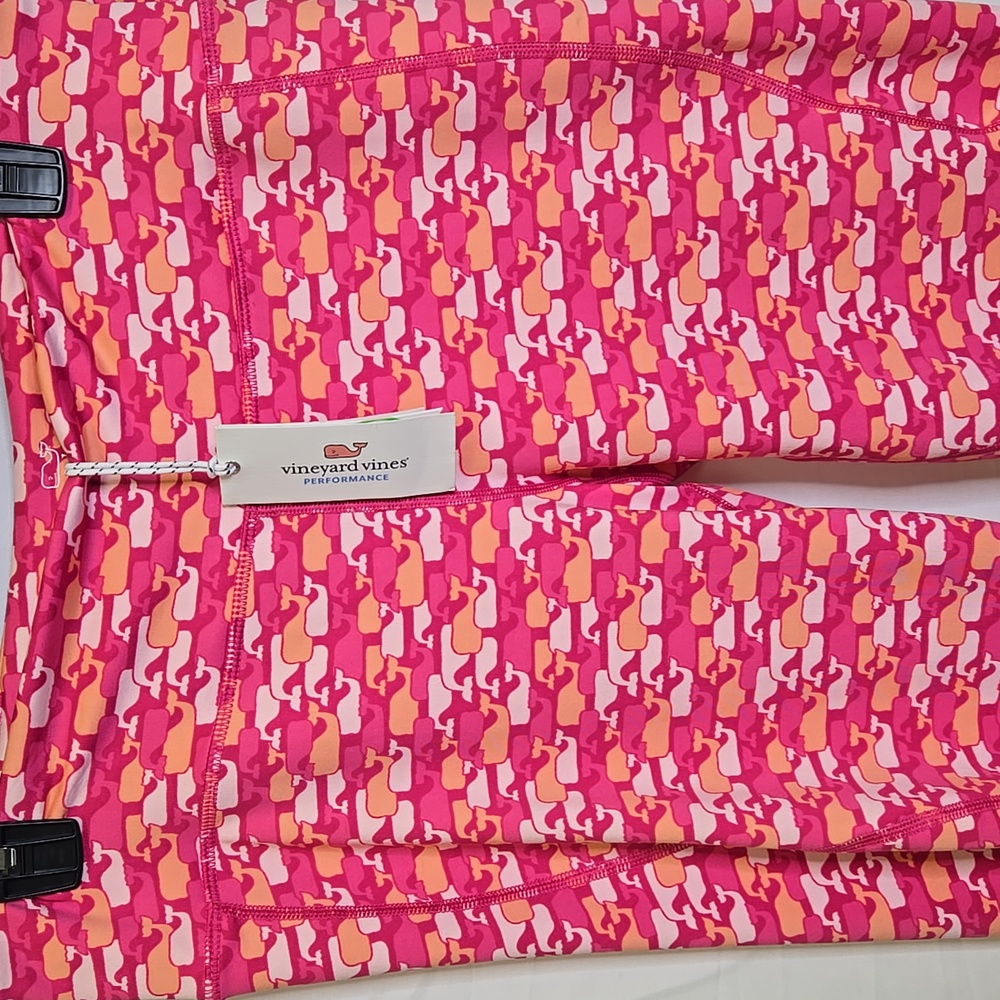 Vineyard Vines Performance Whale Outline Print Leggings, Womens Size Large, New - Picture 2 of 6